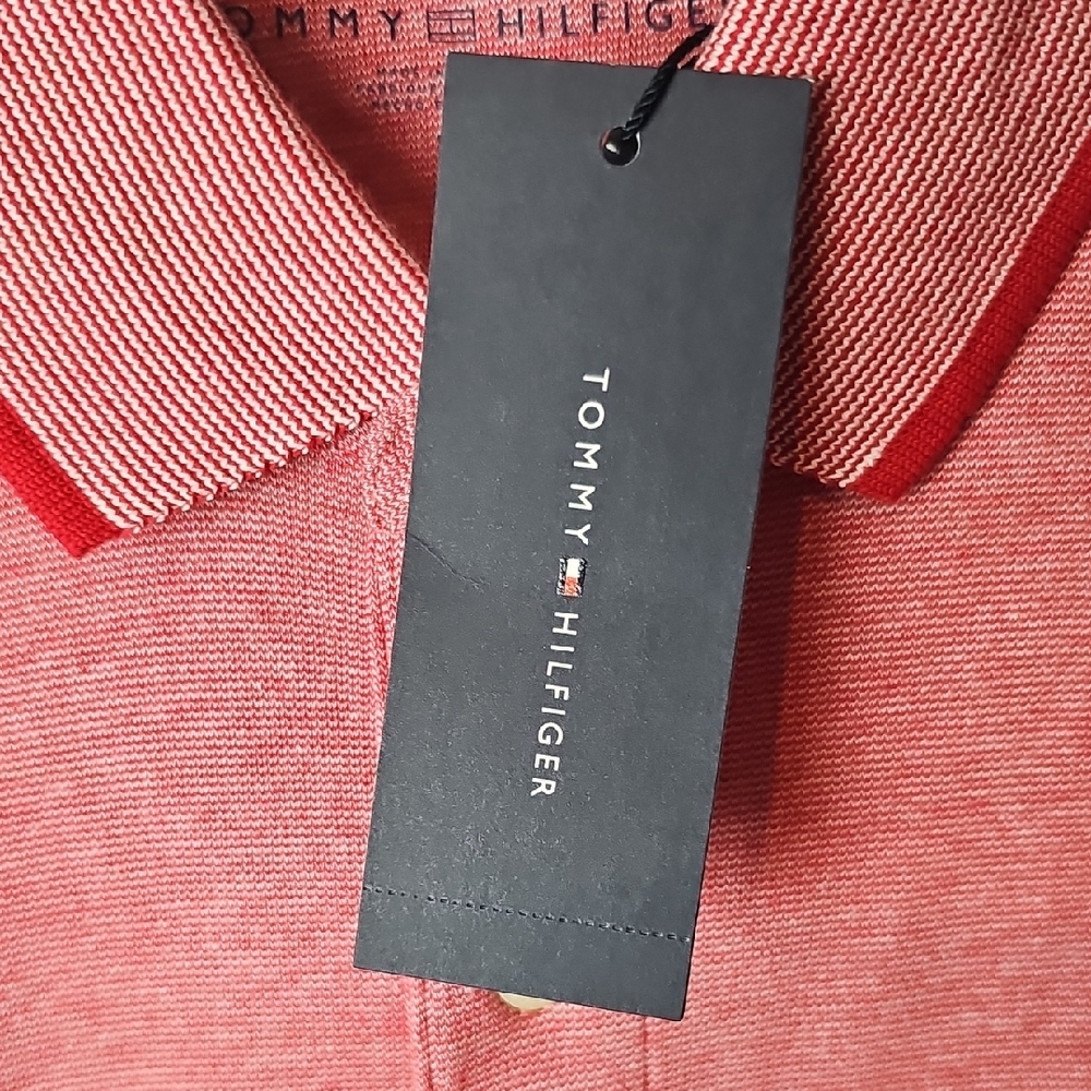 Tommy Hilfiger Men's Striped Red Polo Shirt - Picture 5 of 6